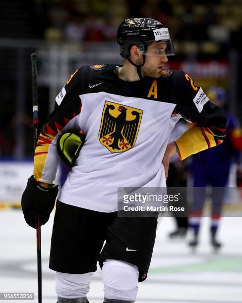 Leon Draisaitl of Germany skates against Korea during the 2018 IIHF Ice Hockey World Championship group stage game between Germany and Korea at Jyske...