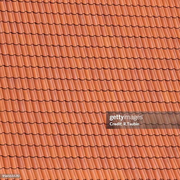red roof tiles background details - brown roof shingles stock pictures, royalty-free photos & images