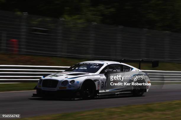The Team Parker Racing Bentley Continental GT3 of Joshua Caygill and Aaron Taylor Smith drives during the Blancpain GT Series Sprint Cup at Brands...