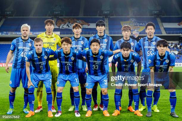 Ulsan Hyundai FC squad poses for photo prior the AFC Champions League 2018 Round of 16 first leg match between Ulsan Hyundai FC and Suwon Samsung...