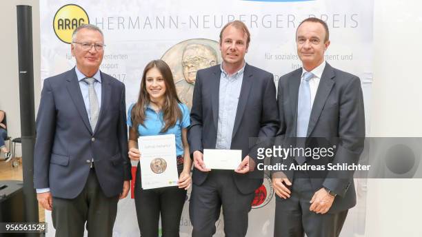 Hermann-Neuberger-Medaille 2017 , GP Weiherhof , Franz Josef Schumann , Annika Schwinn , Horst Wintrich and Dr. Peter Caninenberg during the awarding...