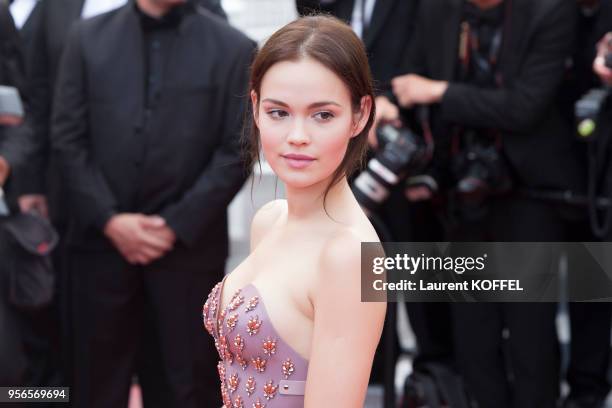 Emilia Schule attends the 'Cafe Society' premiere and the Opening Night Gala during the 69th annual Cannes Film Festival at the Palais des Festivals...