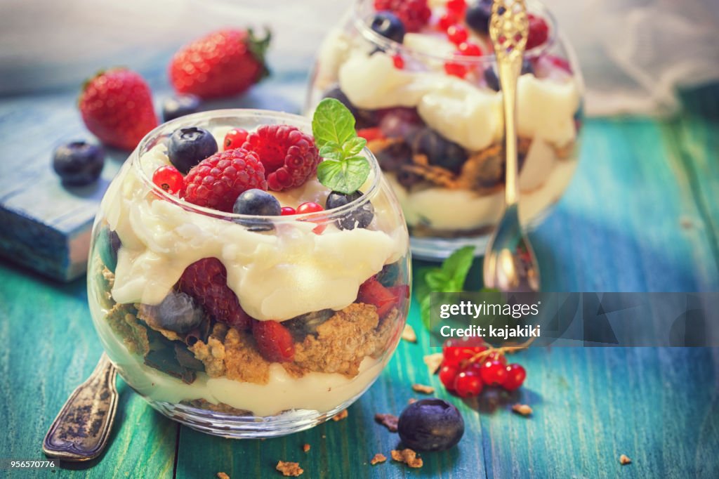Homemade Parfait With Berry Fruit