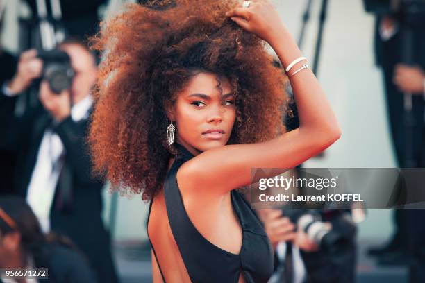 Tina Kunakey walks the red carpet ahead of the 'mother!' screening during the 74th Venice Film Festival at Sala Grande on September 5, 2017 in...