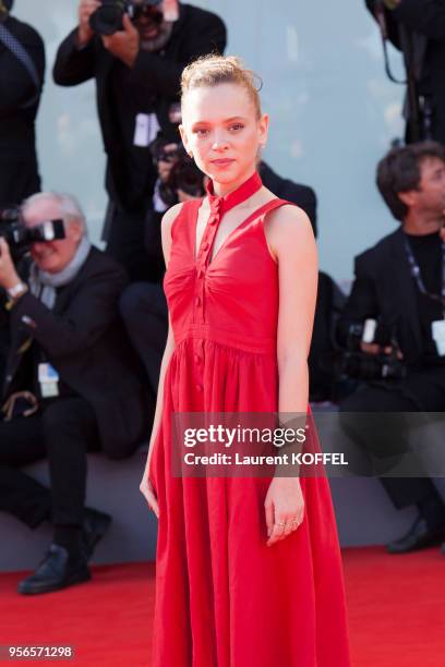 Actress Shira Haas walks the red carpet ahead of the 'Foxtrot' screening during the 74th Venice Film Festival at Sala Grande on September 2, 2017 in...