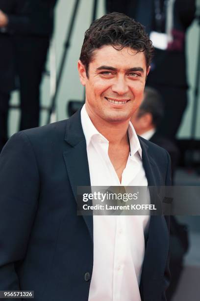 Riccardo Scamarcio walks the red carpet ahead of the 'Suburbicon' screening during the 74th Venice Film Festival at Sala Grande on September 2, 2017...