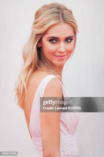 Chiara Ferragni walks the red carpet ahead of the 'Suburbicon' screening during the 74th Venice Film Festival at Sala Grande on September 2, 2017 in...