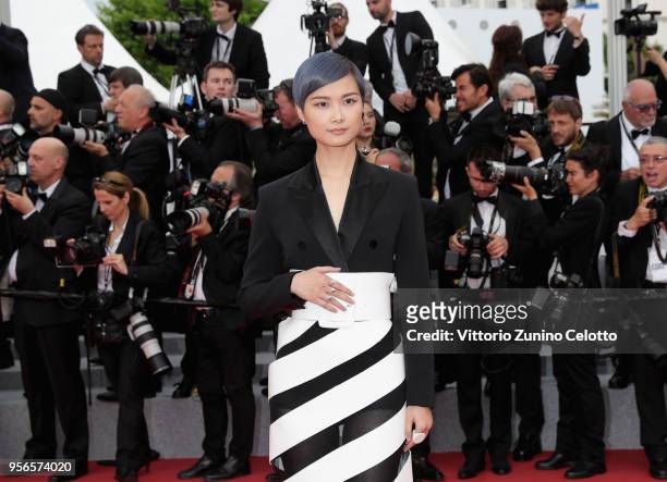 Li Yuchun attends the screening of "Yomeddine" during the 71st annual Cannes Film Festival at Palais des Festivals on May 9, 2018 in Cannes, France.