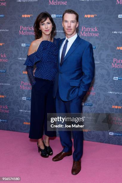 Sophie Hunter and Benedict Cumberbatch attend the launch of 'Patrick Melrose' at Searcys Knightsbridge on May 9, 2018 in London, England.