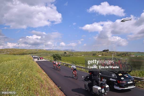 Eugert Zhupa of Albania and Team Wilier Triestina-Selle Italia / Andrea Vendrame of Italy and Team Androni Giocattoli-Sidermec / Laurent Didier of...