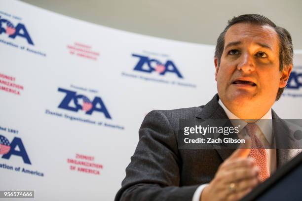 Sen. Ted Cruz speaks during an event hosted by the Zionist Organization of America on Capitol Hill on May 9, 2018 in Washington, DC.