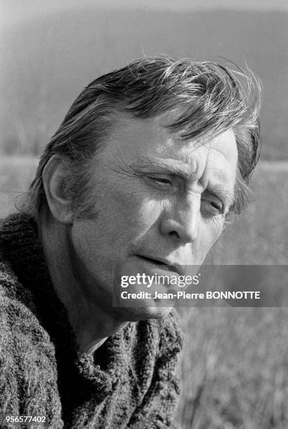 Portrait de Kirk Douglas en avril 1971 en France.