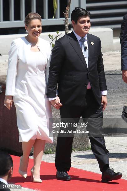 Carlos Alvarado elected President of Costa Rica arrives with First Lady Claudia Dobles to his Inauguration Day of Costa Rica as elected President at...