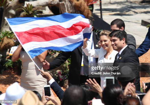 Carlos Alvarado elected President of Costa Rica arrives with First Lady Claudia Dobles to his Inauguration Day as Costa Rica's elected President at...