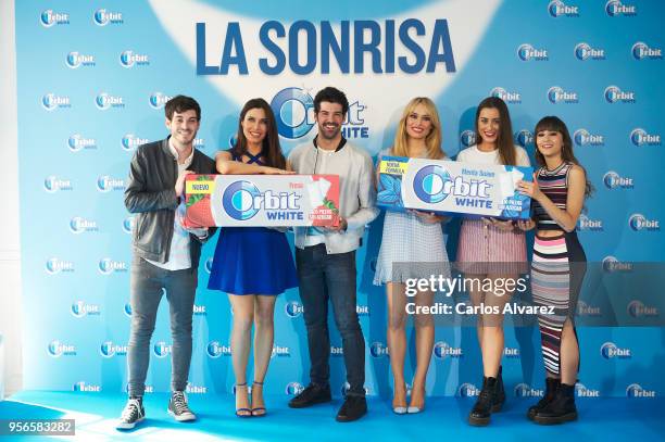 Anton Lofer, Pilar Rubio, Miguel Angel Munoz, Patricia Conde, Paula Gonu and Aitana attend 'Buscamos La Sonrisa Orbit White' competition at Club...