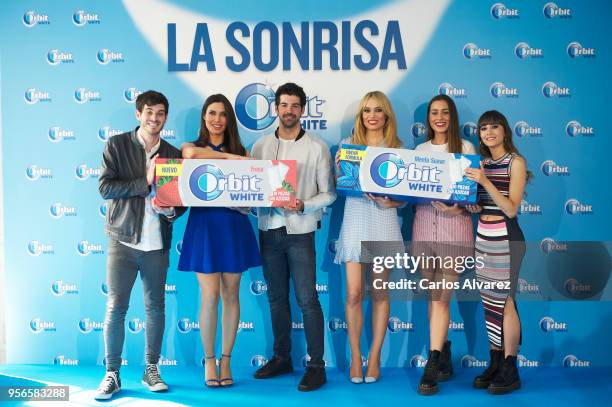 Anton Lofer, Pilar Rubio, Miguel Angel Munoz, Patricia Conde, Paula Gonu and Aitana attend 'Buscamos La Sonrisa Orbit White' competition at Club...