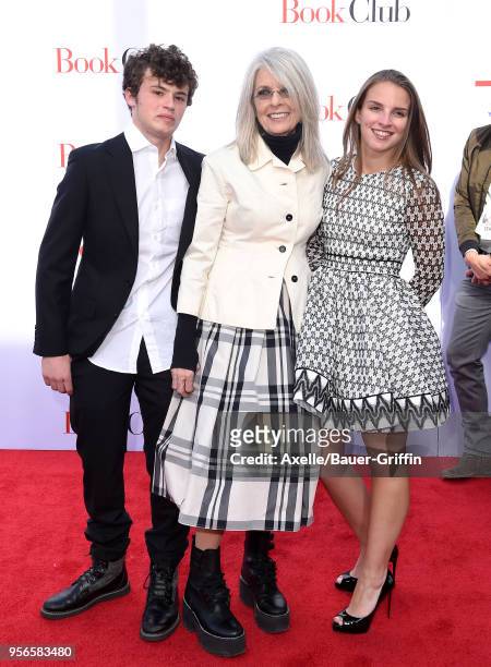 Actress Diane Keaton, son Duke Keaton and daughter Dexter Keaton arrive at the premiere of Paramount Pictures' 'Book Club' at Regency Village Theatre...
