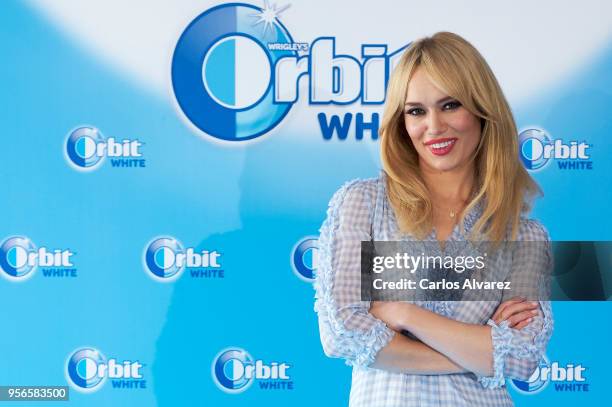 Patricia Conde attends 'Buscamos La Sonrisa Orbit White' competition at Club Allard restaurant on May 9, 2018 in Madrid, Spain.