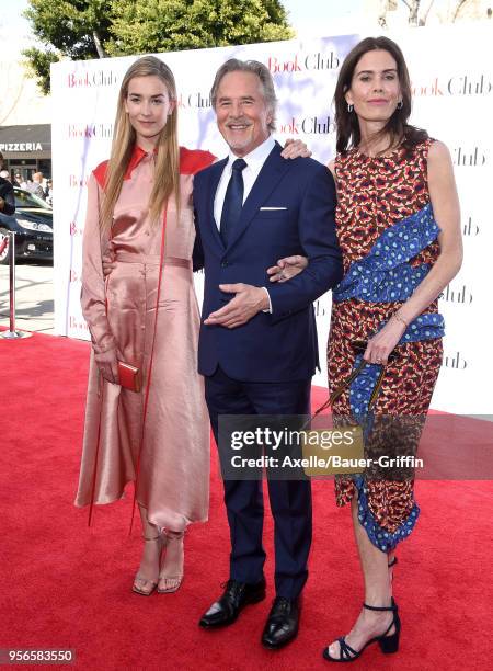 Actor Don Johnson, daughter Grace Johnson and wife Kelley Phleger arrive at the premiere of Paramount Pictures' 'Book Club' at Regency Village...