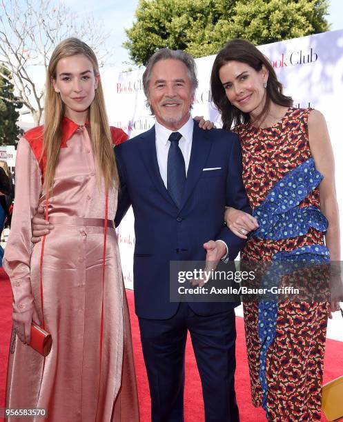 Actor Don Johnson, daughter Grace Johnson and wife Kelley Phleger arrive at the premiere of Paramount Pictures' 'Book Club' at Regency Village...