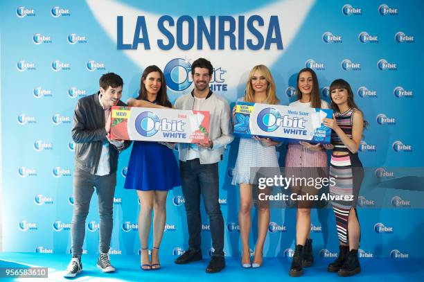 Anton Lofer, Pilar Rubio, Miguel Angel Munoz, Patricia Conde, Paula Gonu and Aitana attend 'Buscamos La Sonrisa Orbit White' competition at Club...