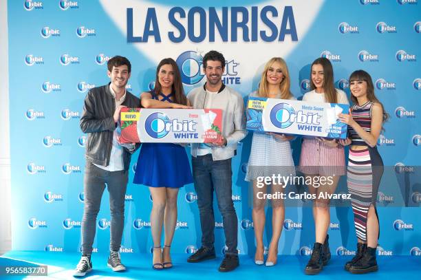 Anton Lofer, Pilar Rubio, Miguel Angel Munoz, Patricia Conde, Paula Gonu and Aitana attend 'Buscamos La Sonrisa Orbit White' competition at Club...