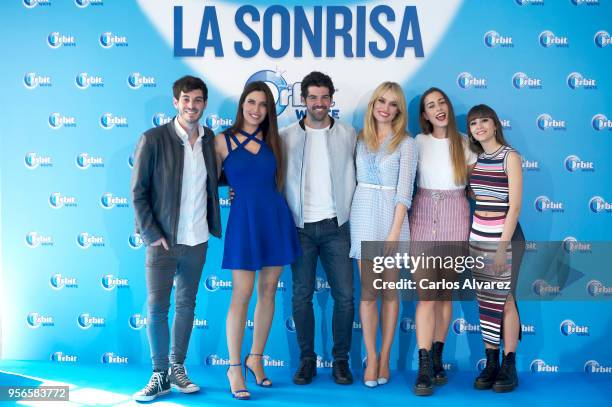 Anton Lofer, Pilar Rubio, Miguel Angel Munoz, Patricia Conde, Paula Gonu and Aitana attend 'Buscamos La Sonrisa Orbit White' competition at Club...