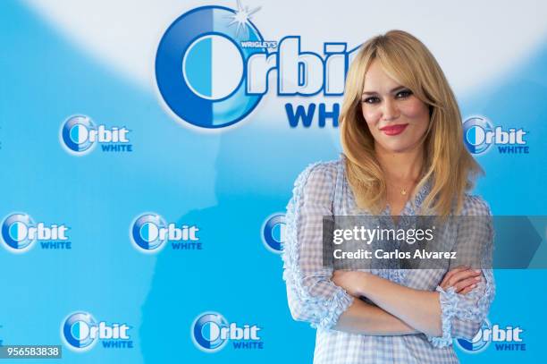 Patricia Conde attends 'Buscamos La Sonrisa Orbit White' competition at Club Allard restaurant on May 9, 2018 in Madrid, Spain.