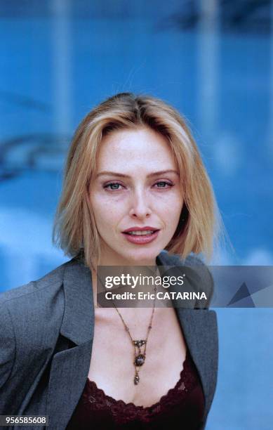 Portrait de l'actrice Tonya Kinzinger au festival de télévision en février 1998 à Monte-Carlo, Monaco.