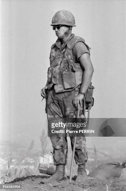 Soldat de l'infanterie de marine américaine en septembre 1983 à Beyrouth, Liban.