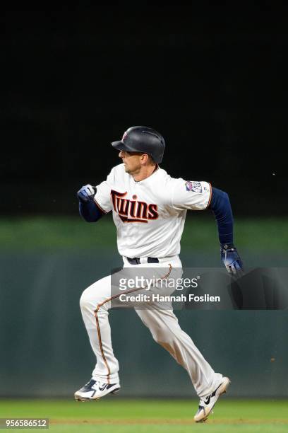Jason Castro of the Minnesota Twins runs the bases against the Chicago White Sox during the game on April 12, 2018 at Target Field in Minneapolis,...
