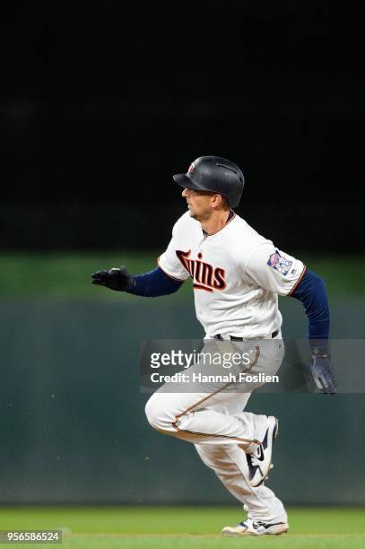 Jason Castro of the Minnesota Twins runs the bases against the Chicago White Sox during the game on April 12, 2018 at Target Field in Minneapolis,...