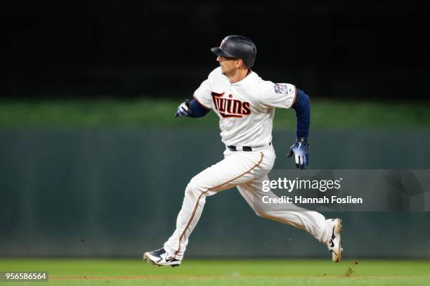 Jason Castro of the Minnesota Twins runs the bases against the Chicago White Sox during the game on April 12, 2018 at Target Field in Minneapolis,...