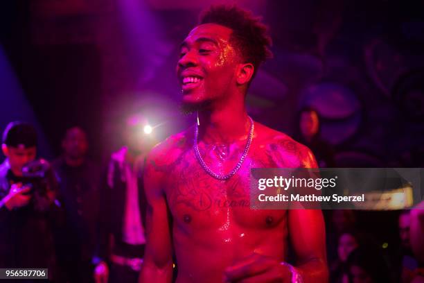 Desiigner is seen performing at Emporium Arcade Bar on May 7, 2018 in Chicago, Illinois.