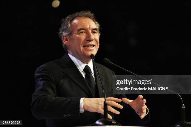 Francois Bayrou, candidate for presidential election, MODEM party leader during a meeting inToulouse, France on February 11,2012.