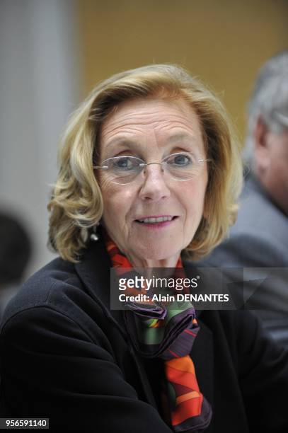 French Minister in charge of Foreign Trade, Nicole Bricq, traveling on the theme of export development, on October 04, 2012 in Nantes, western France.