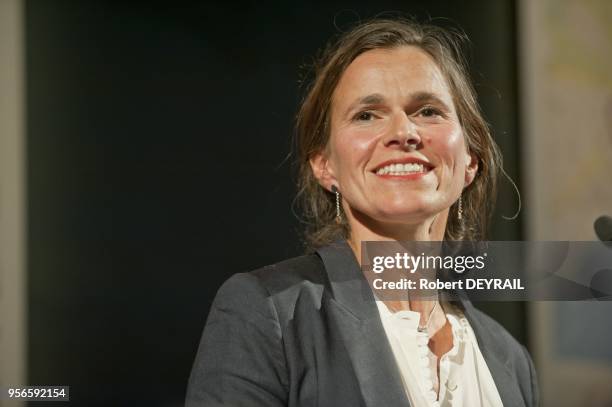 Aurelie Filippetti ministre de la culture inaugure la 12eme Biennale d'art contemporain de Lyon intitule 'Entre-temps.. Brusquement, et ensuite' le...