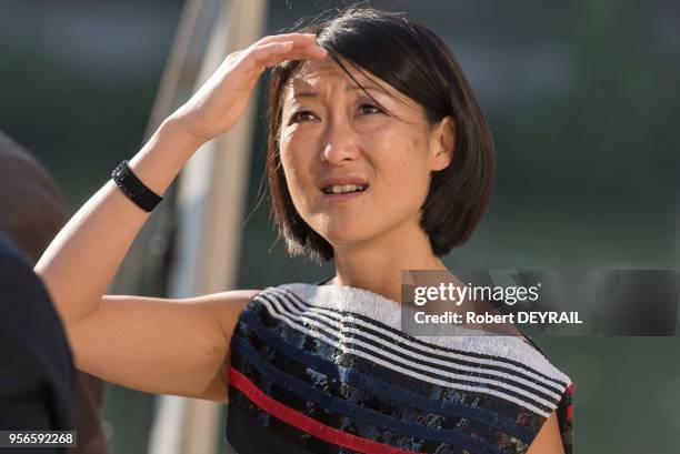 La ministre de la culture Fleur Pellerin lors de sa visite à la 13e édition de la Biennale d'Art Contemporain le 9 septembre 2015, Lyon, France.