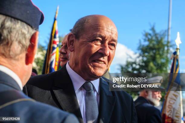 Jean-Yves Le Drian ministre de la défense assiste aux commémorations de la Libération le 3 septembre 2014, à Lyon, France. La ville de Lyon avait été...