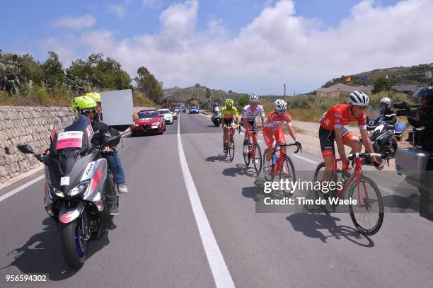 Ardoisier Time Keeper Motor Bike / Laurent Didier of Luxembourg and Team Trek-Segafredo / Andrea Vendrame of Italy and Team Androni...
