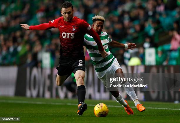 Stephen O'Donnell of Kilmarnock vies with Scott Sinclair of Celtic during the Scottish Premier League between Celtic and Kilmarnock at Celtic Park on...