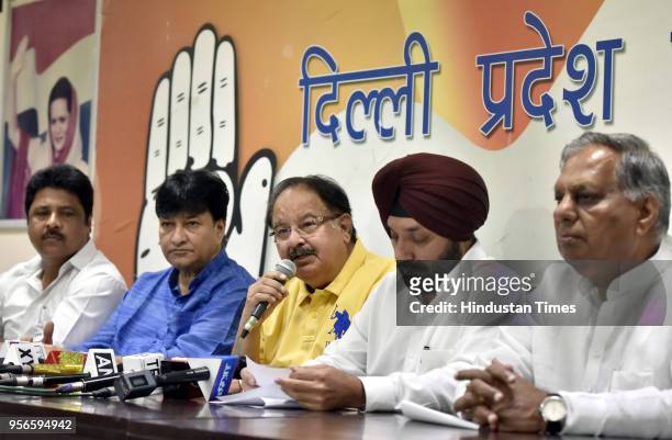 Former Cabinet Minister of Delhi Government Arvinder Singh Lovely, AK Walia, Haroon Yousf and other leaders address a press Conference on the issue...