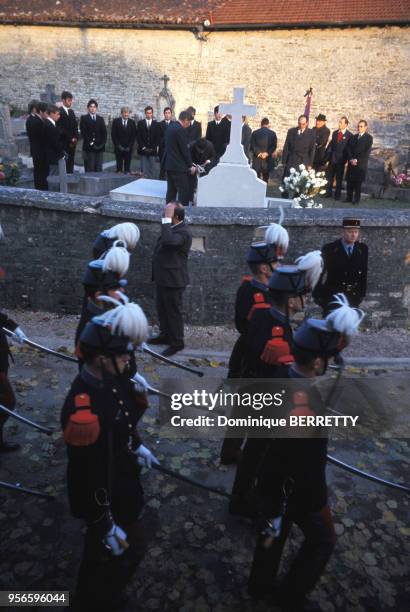 Enterrement de Charles de Gaulle à Colombey-les-Deux-Eglises, le 12 novembre 1970, dans la Haute-Marne, France.