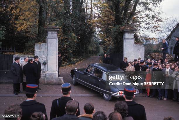 Enterrement de Charles de Gaulle à Colombey-les-Deux-Eglises, le 12 novembre 1970, dans la Haute-Marne, France.