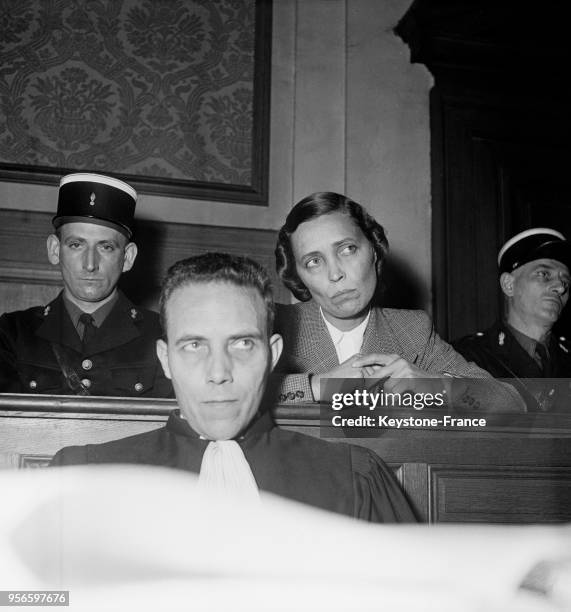 Yvonne Chevallier lors de son procès aux assises de la Marne à Reims, en novembre 1952.