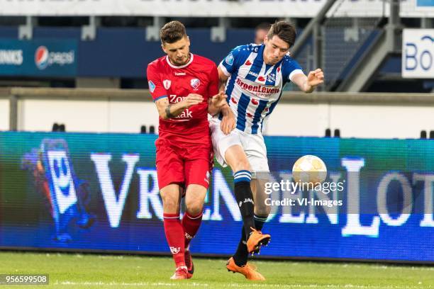 Mateusz Klich of FC Utrecht, Pelle van Amersfoort of sc Heerenveen during the Dutch Eredivisie play-offs match between sc Heerenveen and FC Utrecht...