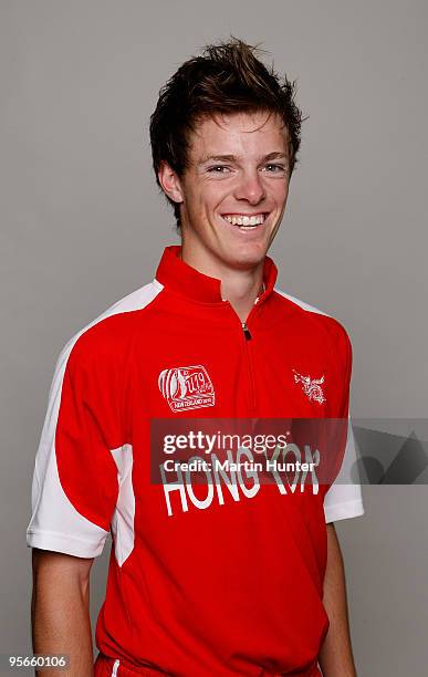 Max Tucker of Hong Kong poses for a portrait ahead of the ICC U19 Cricket World Cup at Holiday Inn on January 9, 2010 in Christchurch, New Zealand.