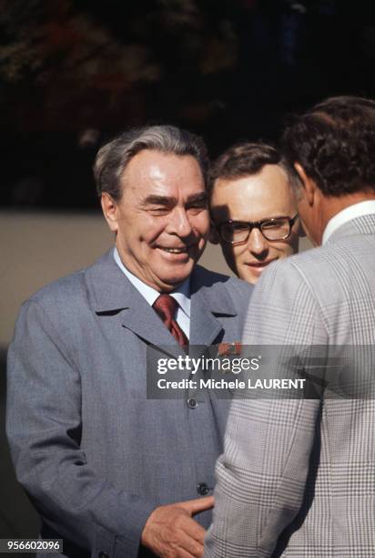 Léonid Brejnev et Richard Nixon en 1973 à Washington D.C. Aux États-Unis.