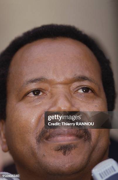 Portrait de Paul Biya, Président du Cameroun, 5 février 1985, Paris, France.