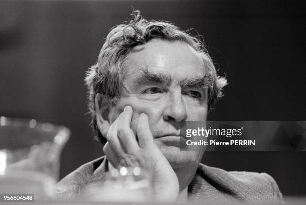 Denis Healey, politicien du Parti travailliste, en septembre 1981 à Brighton, Etats-Unis.
